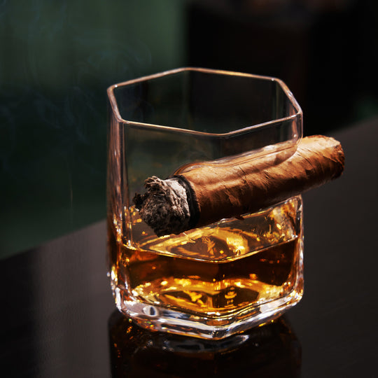 The Hexagon - Crystal Cigar Glass - Fluid And Fire