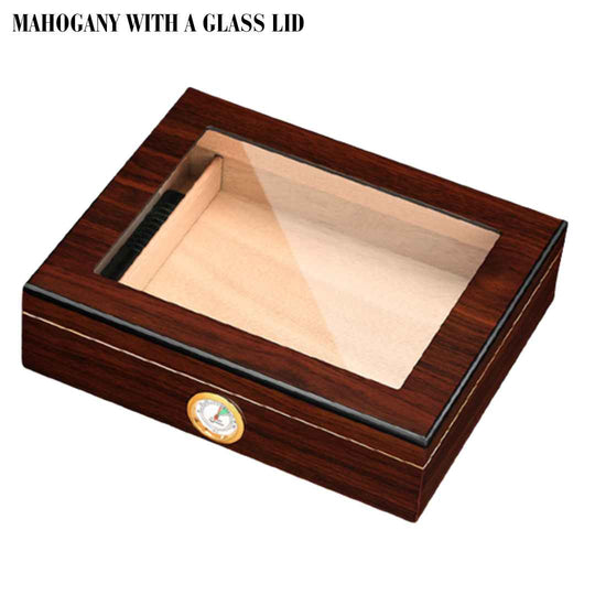 The Connoisseur's Choice: Luxurious Cigar Storage Box with Built-In Precision Hygrometer - Fits 20-30 Cigars - Fluid And Fire