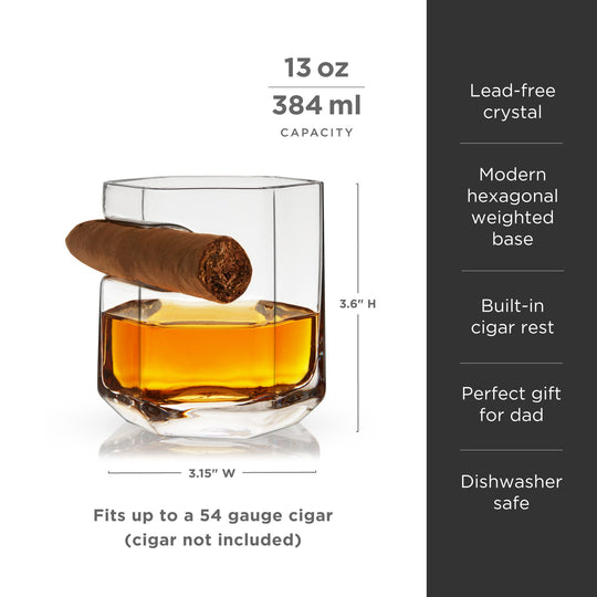 The Hexagon - Crystal Cigar Glass - Fluid And Fire