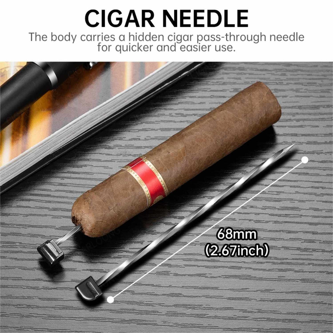 Valor 3-in-1 Torch Lighter – Triple Flame with Integrated V-Cutter & Holder